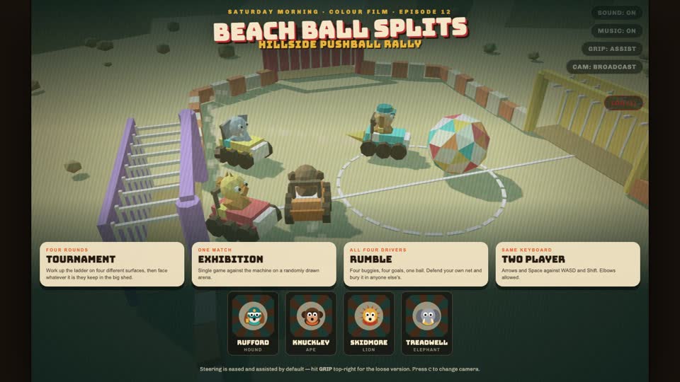 Beach Ball Splits title screen
