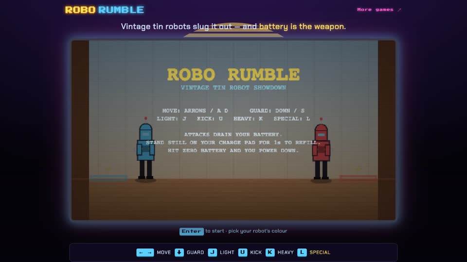Robo Volt Rumble title screen