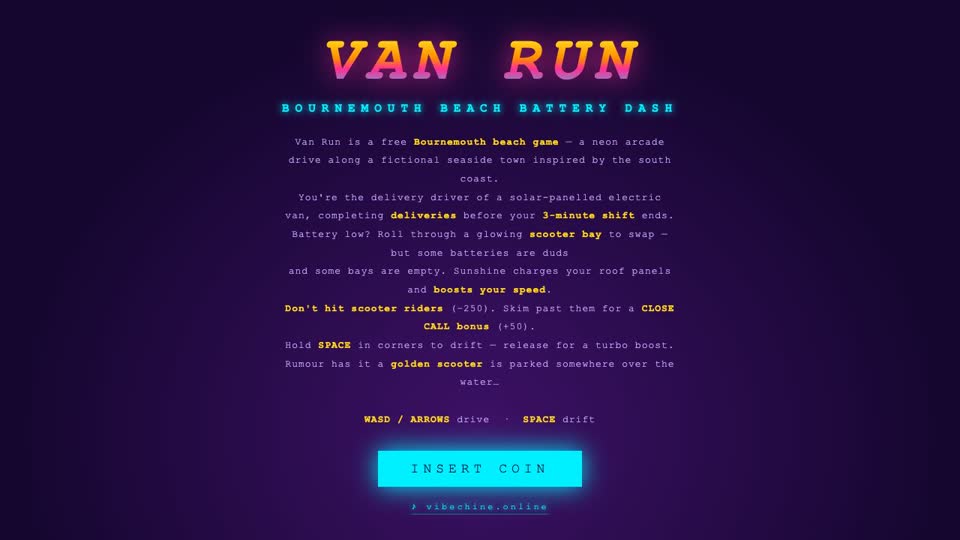 Van Run title screen